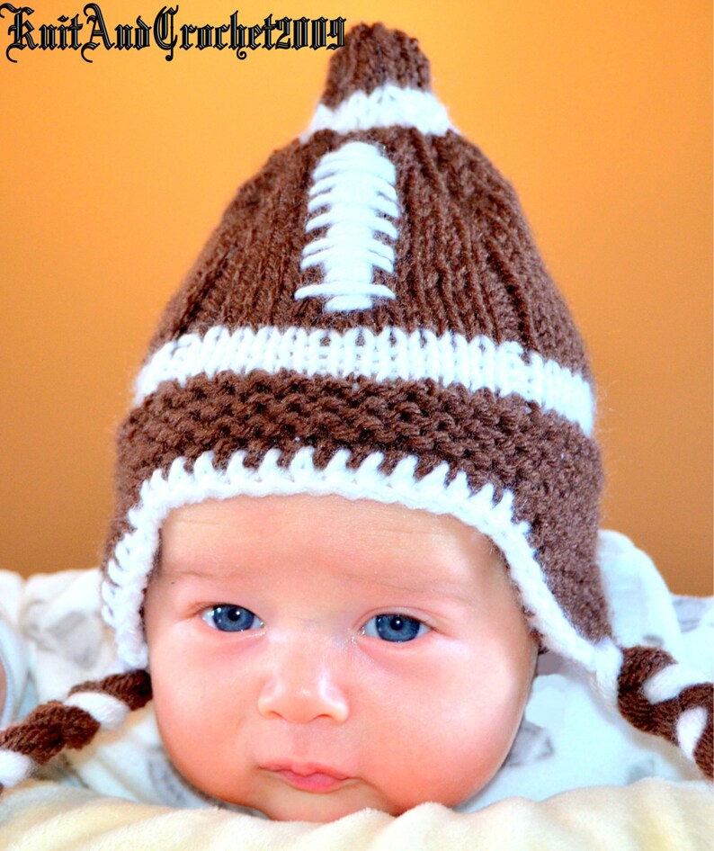 Newborn Football Hat All Sizes Earflap Football Hat Etsy