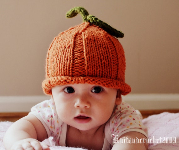 Halloween Hat Newborn Pumpkin Beanie Leaf Cute Fall Orange | Etsy