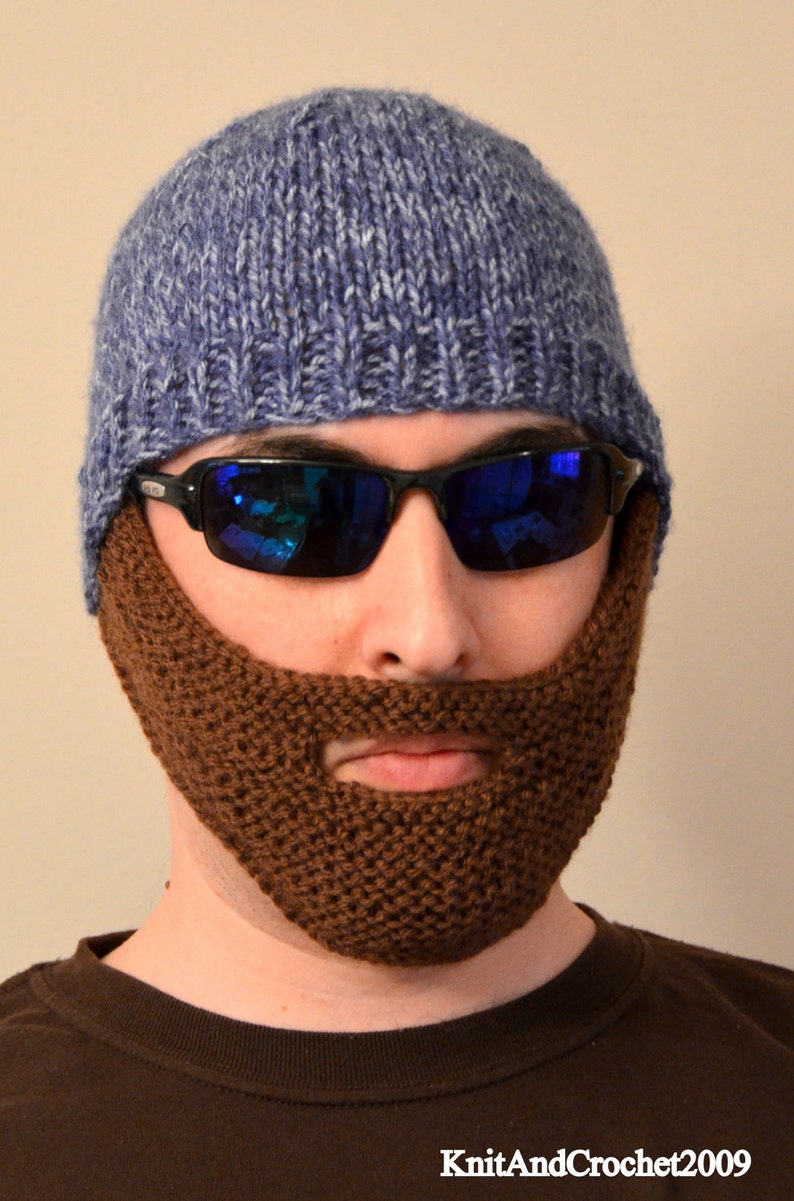 Beard Hat Knitted Beard Beanie Adult Size All Colors Etsy