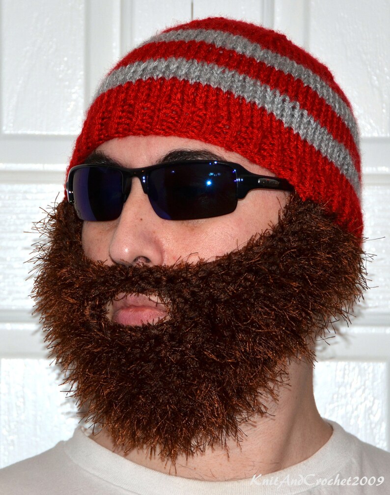 Beard Hat Knitted Beard Beanie Adult Size All Colors Etsy