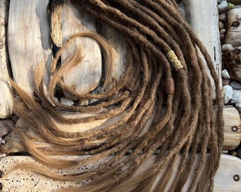 Custom Light Brown Ombre Human Hair Dreads: Crochet Dreadlock Extensions