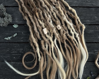 Human Hair Dread Extensions | Honey Blonde Ombre Crochet Locs | Boho Dreads | Single Ended or Double Ended | Handmade Dreadlocks