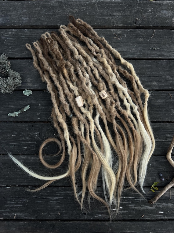 Custom Honey Blonde Ombre Human Hair Dreads: Crochet  display picture 2