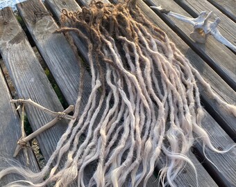 Ombre Brown to Platinum Blonde Human Hair Dreads: Crochet Dreadlock Extensions