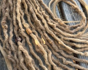 Custom Golden Blonde Human Hair Dreads: Crochet Dreadlock Extensions