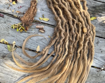 Honey Blonde Human Hair Dreads Crochet Dreadlock Extensions, Authentic texture, Custom locks