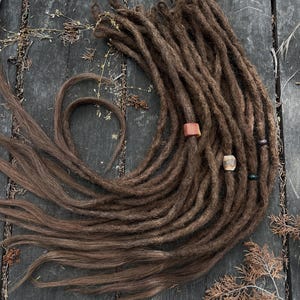 Brown Human Hair Dreads Extensions, Crochet Dreadlocks, Single Ended Dreads, Authentic texture, Boho
