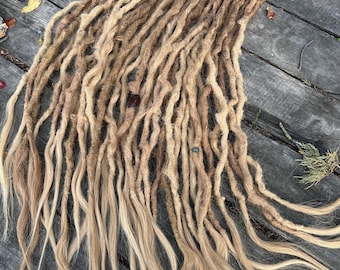 Custom Reddish Blonde Human Hair Dreads: Crochet Dreadlock Extensions