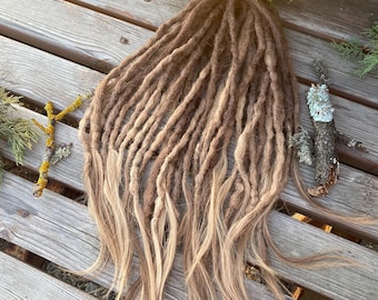 Ombre Human Hair Crochet Dreads: Light Ginger Extensions with Beads
