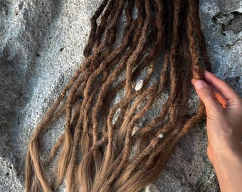Ombre Brown Human Hair Dreads, Crochet Dreadlock Extensions