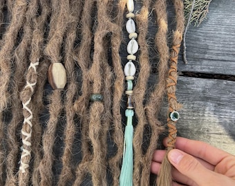 Custom Light Brown Ginger Human Hair Dreads: Crochet Dreadlock Extensions