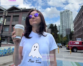 Geist T-Shirt Druck, Boo Time Design, Halloween Shirt, Sofort Download