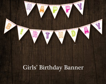 Girl Printable Birthday Banner