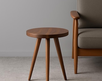 Narrow Walnut Side Table – Handmade Solid Wood Coffee Table, Rustic Accent Table, Mid Century Modern End Table, Custom Wooden Furniture