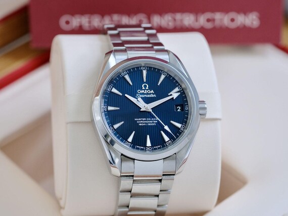 Omega Seamaster Aqua Terra 23110392103002 38.5mm Blue Dial Steel Men s Watch Etsy Canada