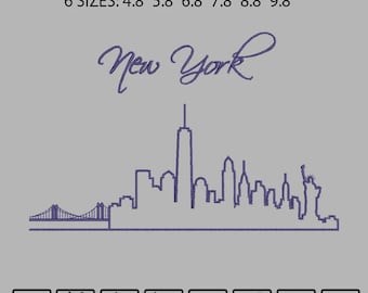 New York Outline Embroidery Design