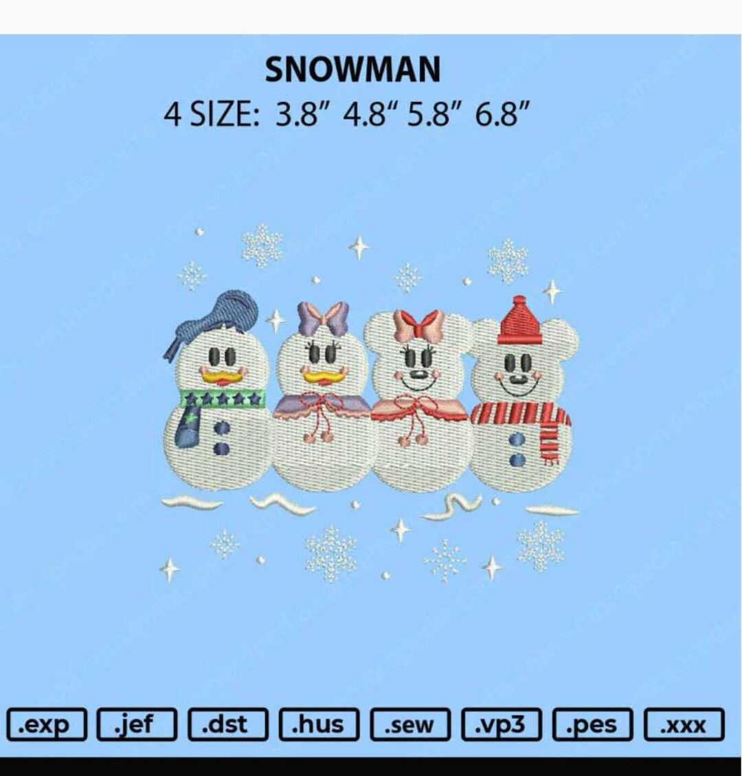 雪だるまの刺繍デザイン - Etsy 日本