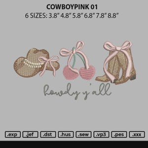 Howdy Yall Cowboy Country Embroidery Design