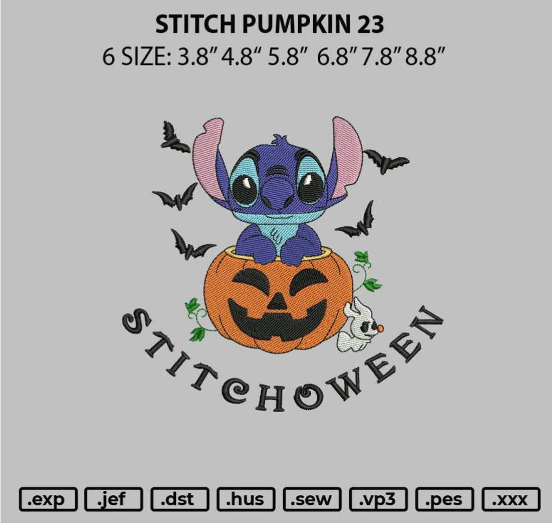 Stitch Pumpkin Halloween Embroidery Design - Etsy