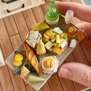 Miniature cheese set for a dollhouse