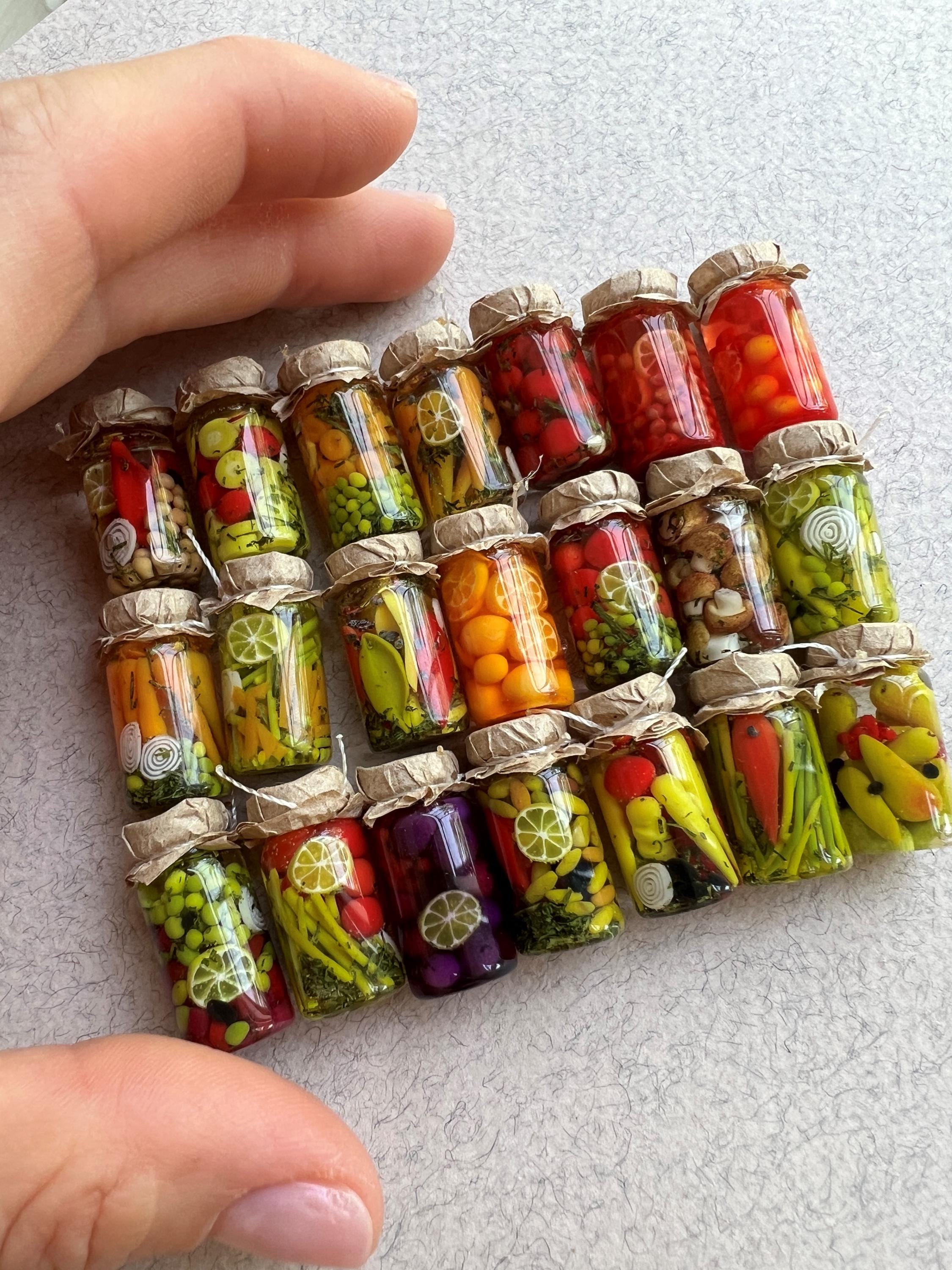 miniature jars for doll house 21 pc