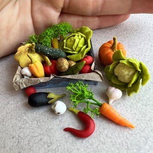 miniature vegetables scale 1 to12