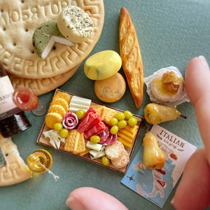 Miniature cheese set for a dollhouse