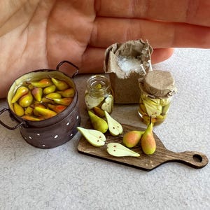 miniature set food fruits