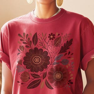 Subtle Anti Trump Comfort Colors Shirt, Feminist Flower Tee, FDT with Hidden Message, vintage boho Protest Tee, Wildflower Political T