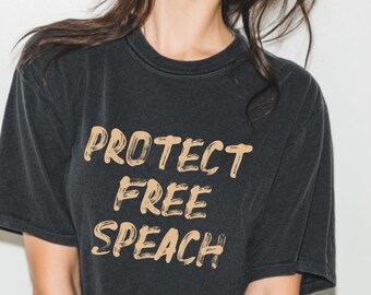 Protect Free Speech Comfort Colors T-shirt: Activist grafisch T-shirt