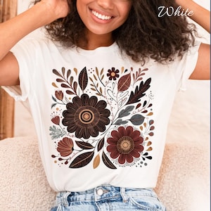 Feminist Wildflower Protest Tee: Subtle Anti Trump Hope and Resistance Shirt with Hidden message. image 3