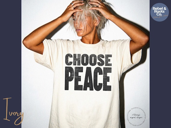 Choose Peace Distressed Tee, Vintage Anti War Shirt, Peace Activist Gift, Comfort Colors