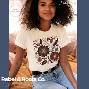 Feminist Wildflower Protest Tee: Subtle Anti Trump Hope and Resistance Shirt with Hidden message. image 8