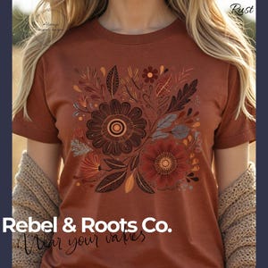 Feminist Wildflower Protest Tee: Subtle Anti Trump Hope and Resistance Shirt with Hidden message. image 2