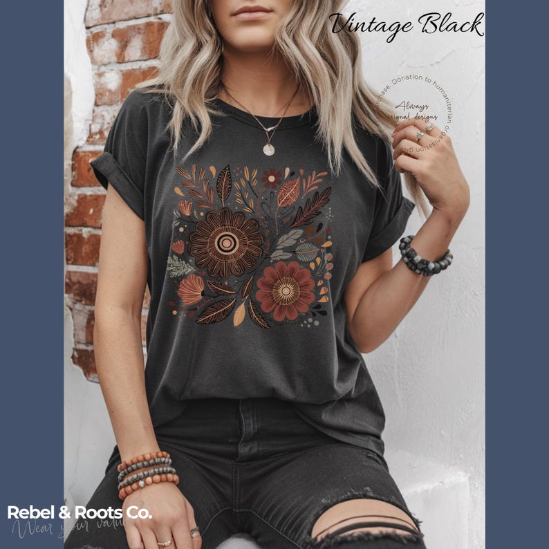 Feminist Wildflower Protest Tee: Subtle Anti Trump Hope and Resistance Shirt with Hidden message. image 5
