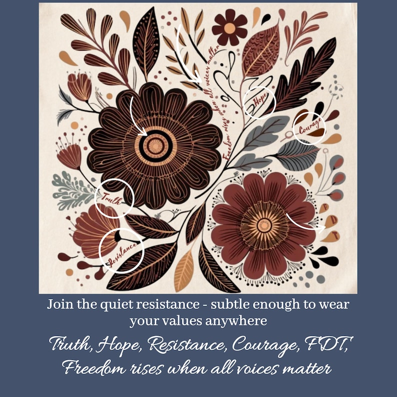 Feminist Wildflower Protest Tee: Subtle Anti Trump Hope and Resistance Shirt with Hidden message. image 4