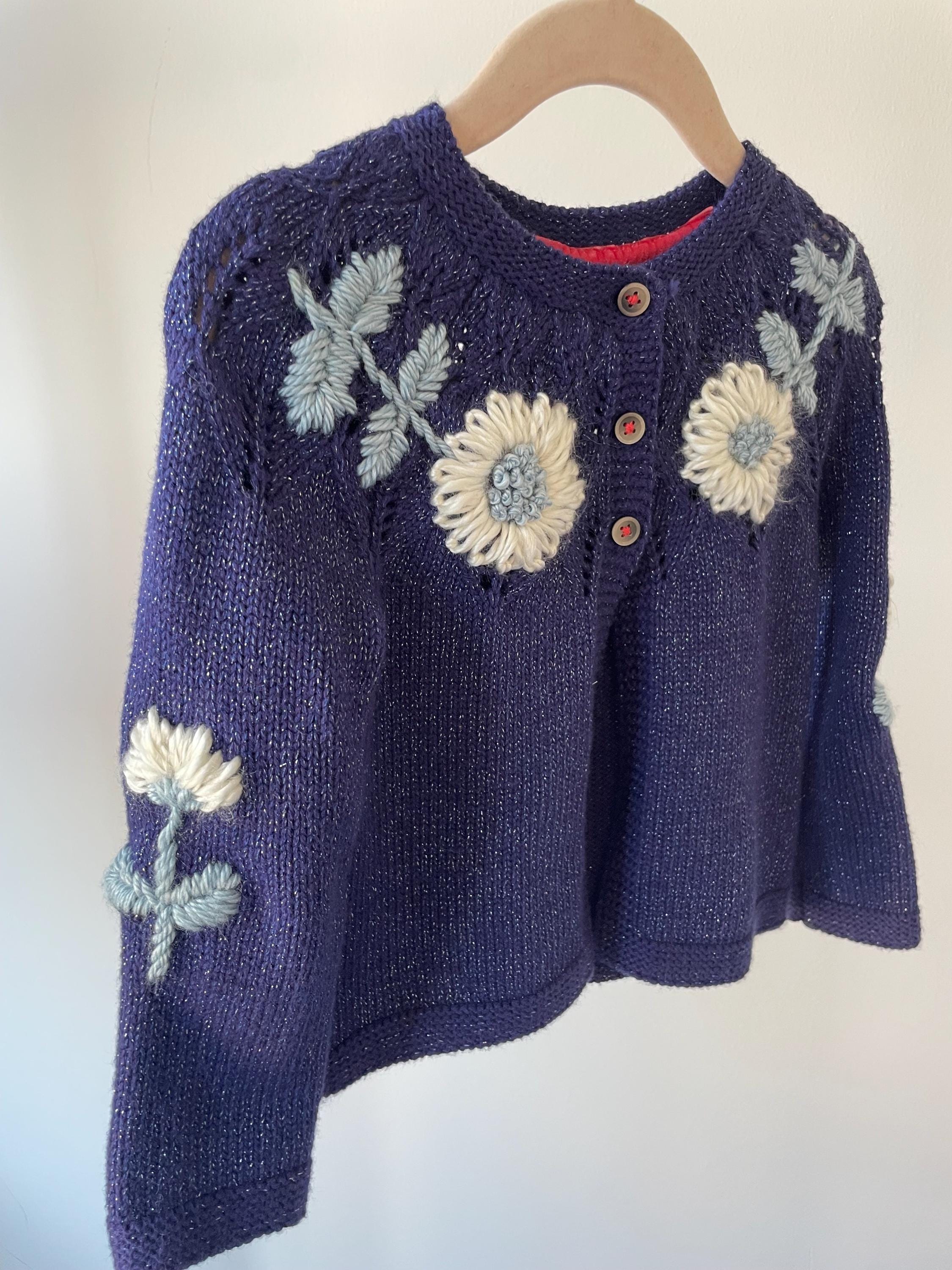 Blue Floral Cardigan - Etsy