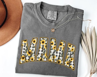 Sunflower Mama Shirt, Comfort Colors® Floral Tee Shirt, Sunflower Graphic Tee, Womens Summer Shirt, Women's Fall Shirt, New Mother Shirt