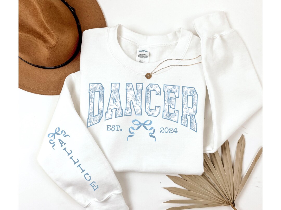 Dancer Embroidered Pullover Sweatshirt (Charcoal)