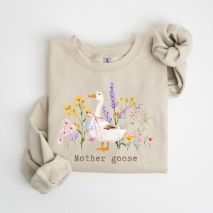 Mother Goose Shirt, Mama Goose Shirt, Wildflowers Pregnancy Announcement Tee, Comfort Colors® Pregnancy Reveal, New Mom Gift,Mom To Be Shirt image 8