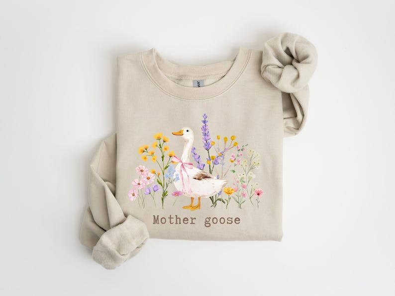 Mother Goose Shirt, Mama Goose Shirt, Wildflowers Pregnancy Announcement Tee, Comfort Colors® Pregnancy Reveal, New Mom Gift,Mom To Be Shirt image 8