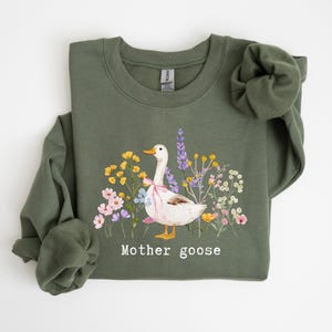 Mother Goose Shirt, Mama Goose Shirt, Wildflowers Pregnancy Announcement Tee, Comfort Colors® Pregnancy Reveal, New Mom Gift,Mom To Be Shirt image 7