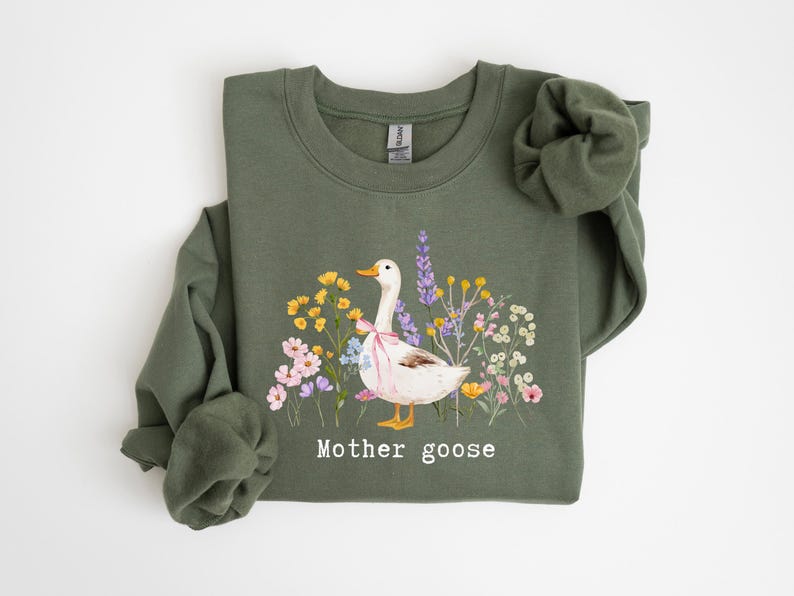 Mother Goose Shirt, Mama Goose Shirt, Wildflowers Pregnancy Announcement Tee, Comfort Colors® Pregnancy Reveal, New Mom Gift,Mom To Be Shirt image 7