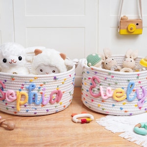 Personalized Handmade Candy Basket,Rope Cotton Baby Gift Basket,Baby Basket,Baby Gift,Toy Basket,Home Storage,Newborn Gift,Baby Shower Gift