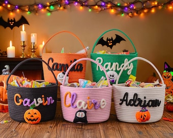 Cesta de dulces de Halloween personalizada, bolsa de dulces, cesta de dulces de Halloween, cesta de dulces, bolsa de dulces, regalo de Halloween, bolsa de Halloween