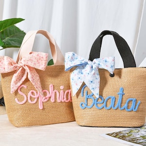 Sac de plage en paille personnalisé, sac pour propositions de demoiselles d'honneur, sac en paille au crochet personnalisé, sac de plage enterrement de vie de jeune fille, sac en toile de jute, sac de douche nuptiale