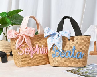 Personalized straw beach bag,Bridesmaids proposal bag,Custom Crochet Straw Bag,Bachelorette party beach bag,Burlap bag,Bridal shower bag