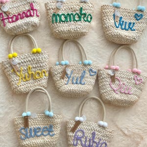 Bridal bag crochet bag,straw bridesmaid bag,Bachelorette Party Bags,Swim bag beach bag,bachlorette gift bag,Woven Bridesmaid Bag