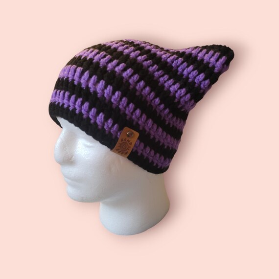 【BLACK PURPLE】Mew Mew Cat Eyelet Beanie 2/24再入荷【BLACK PURPLE】Mew-Mew Cat Eyelet Beanie | OUR