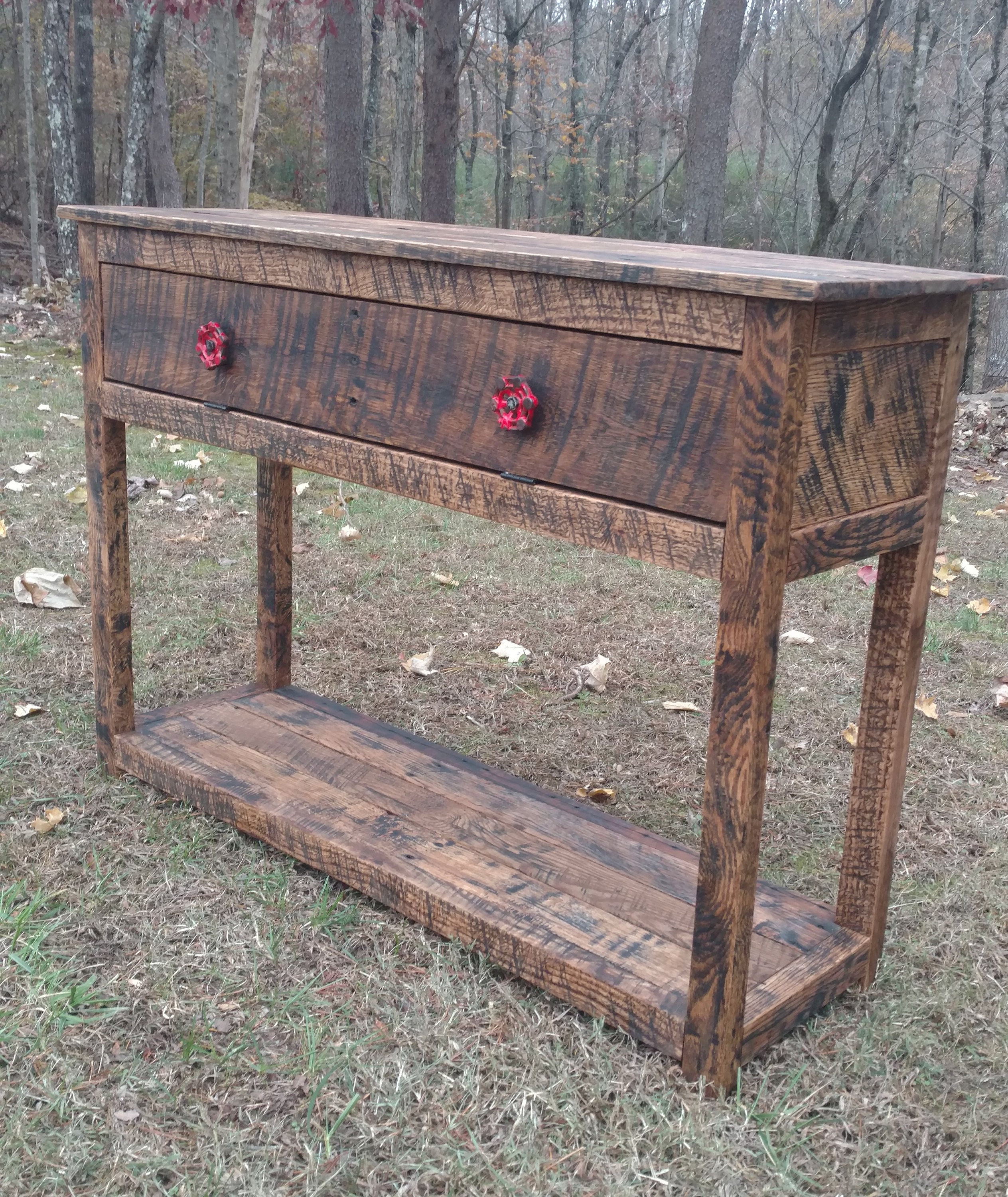 Reclaimed Pallet Wood Sofa Console Table: Rustic Vintage Cabinet - Etsy